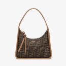 Fendi 中号鳄鱼皮法棍包，棕色