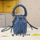 Fendi Mini Sunshine 购物袋，Fendi Roma Capsule 皮革，红色/白色