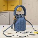 Fendi Mini Sunshine 购物袋，Fendi Roma Capsule 皮革，红色/白色