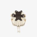 Fendi 迷你 Mon Tresor 水桶包，采用 ROMA 徽标小牛皮，白色