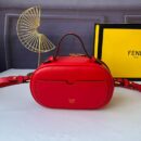 Fendi Moonlight 手袋，采用 ROMA 徽标小牛皮，棕色