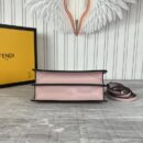 Fendi Mini Mon Tresor 水桶包，采用 FF 图案小牛皮，棕色/黑色