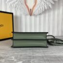 Fendi Mini Mon Tresor 水桶包，采用 FF 图案小牛皮，卡其色