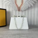 Fendi Mini Peekaboo Cut 包 白色鳄鱼皮包