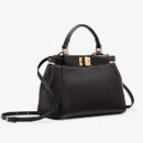 Fendi 中号法棍包，橙色拼接皮革