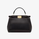 Fendi 中号法棍包，橙色拼接皮革