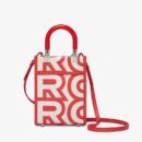 Fendi Mini Sunshine 购物袋，Fendi Roma Capsule 皮革，红色/白色