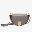 Fendi Moonlight 手袋，采用 ROMA 徽标小牛皮，灰色