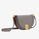 Fendi Moonlight 手袋，采用 ROMA 徽标小牛皮，灰色