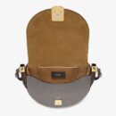 Fendi Moonlight 手袋，采用 ROMA 徽标小牛皮，灰色