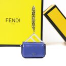 Fendi Nano F 小牛皮包，蓝色