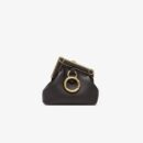 Fendi 迷你 Peekaboo Iconic 包，采用缝线小牛皮，绿色