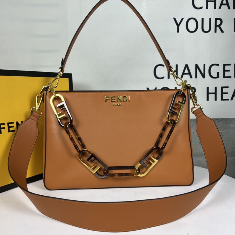 Fendi Mini Pomodorino 水桶包 棕色小牛皮包
