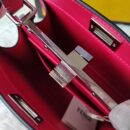 Fendi Moonlight 手袋，采用 ROMA 徽标小牛皮，灰色