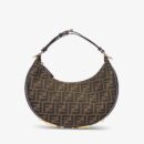Fendi 中号法棍包，橙色拼接皮革