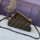 Fendi FF 图案面料腰包 棕色/黑色