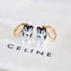 Celine赛琳哈士奇耳钉耳环