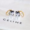 Celine赛琳哈士奇耳钉耳环