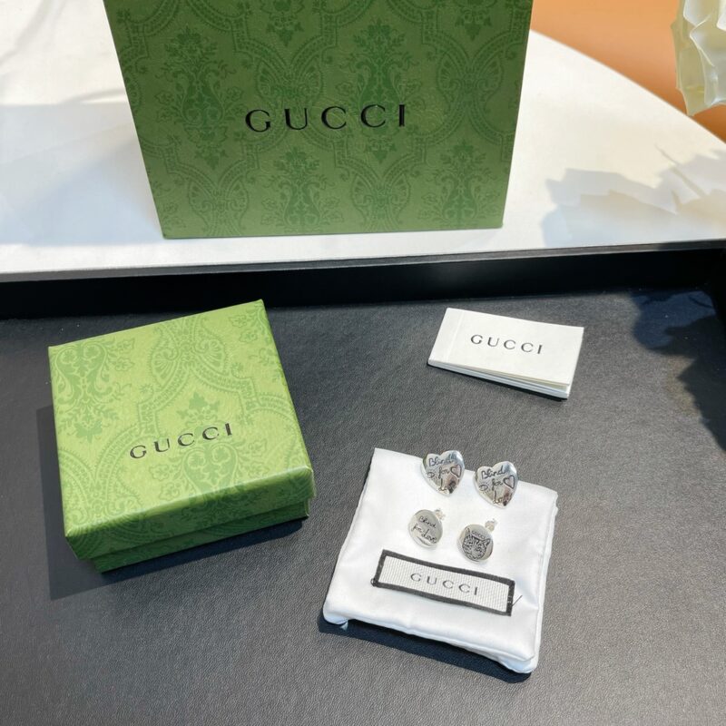 ☀Gucci古驰桃心猫咪耳钉耳环 - Image 4
