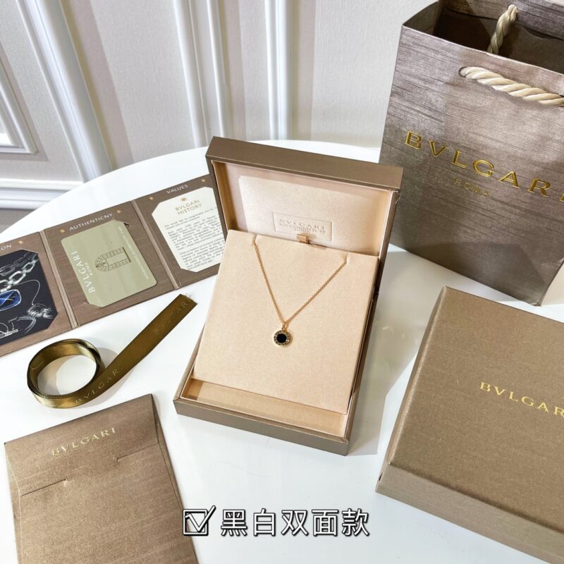 BVLGARI宝格丽圆环黑白双面项链 - Image 3