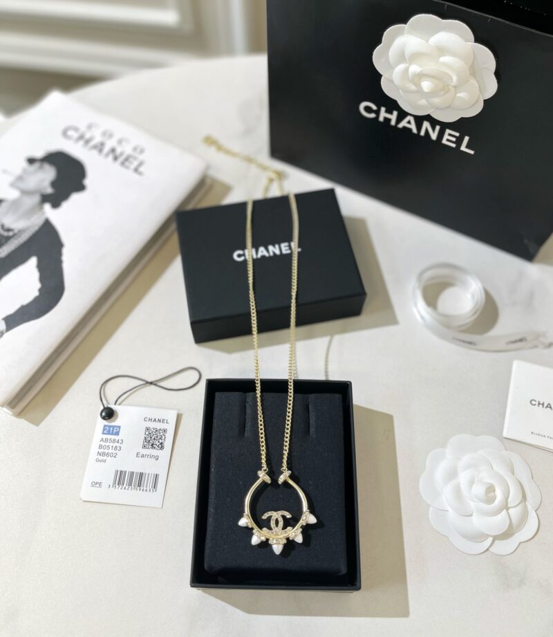 ☑️CHANEL香奈儿双c锥形珍珠项链 - Image 3