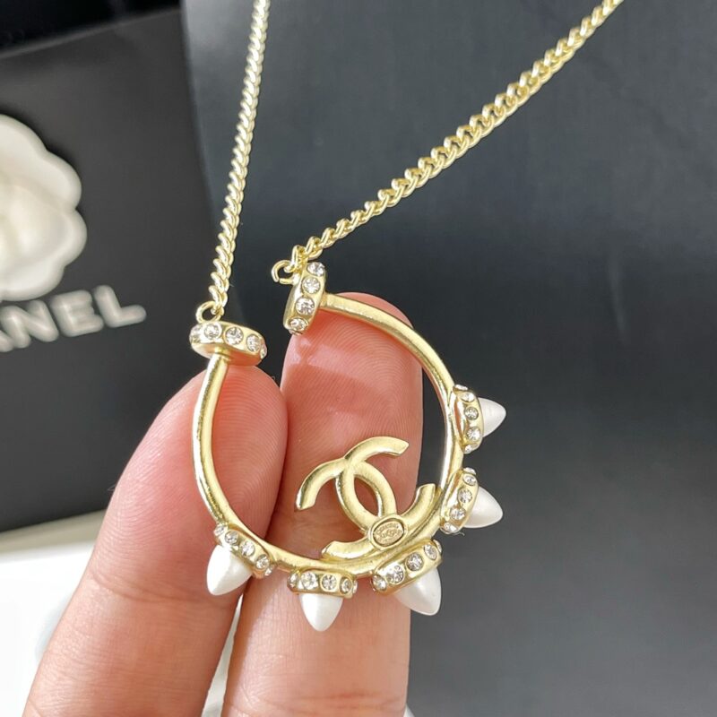 ☑️CHANEL香奈儿双c锥形珍珠项链 - Image 9