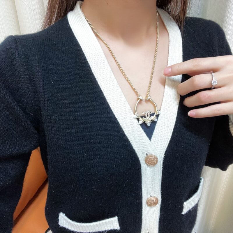 ☑️CHANEL香奈儿双c锥形珍珠项链 - Image 5