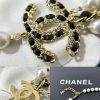 CHANEL香奈儿双c黑皮绳珍珠项链毛衣链