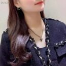 ☑️CHANEL香奈儿双c黑皮绳耳钉耳环