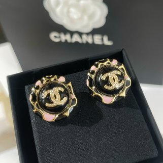 ☑️CHANEL香奈儿双c豹纹耳钉耳环