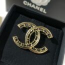 ☑️CHANEL香奈儿双c黑皮绳胸针