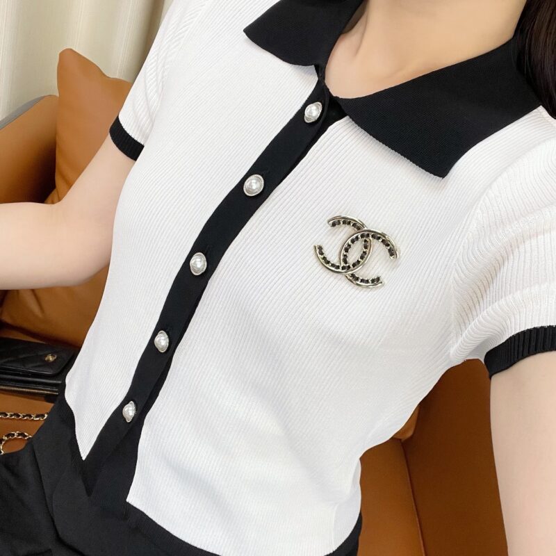 ☑️CHANEL香奈儿双c黑皮绳胸针 - Image 5