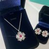 ☑️TIFFANY&Co.蒂芙尼四叶草红宝石项链 耳钉