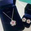 ☑️TIFFANY&Co.蒂芙尼四叶草红宝石项链 耳钉
