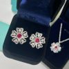 ☑️TIFFANY&Co.蒂芙尼四叶草红宝石项链 耳钉