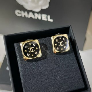 ☑️CHANEL香奈儿双c方形耳钉耳环