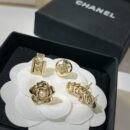 ☑️CHANEL香奈儿圆双c麦穗香水瓶山茶花耳钉耳环