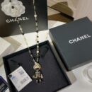 ☑️CHANEL香奈儿双c黑金狮子珍珠项链毛衣链