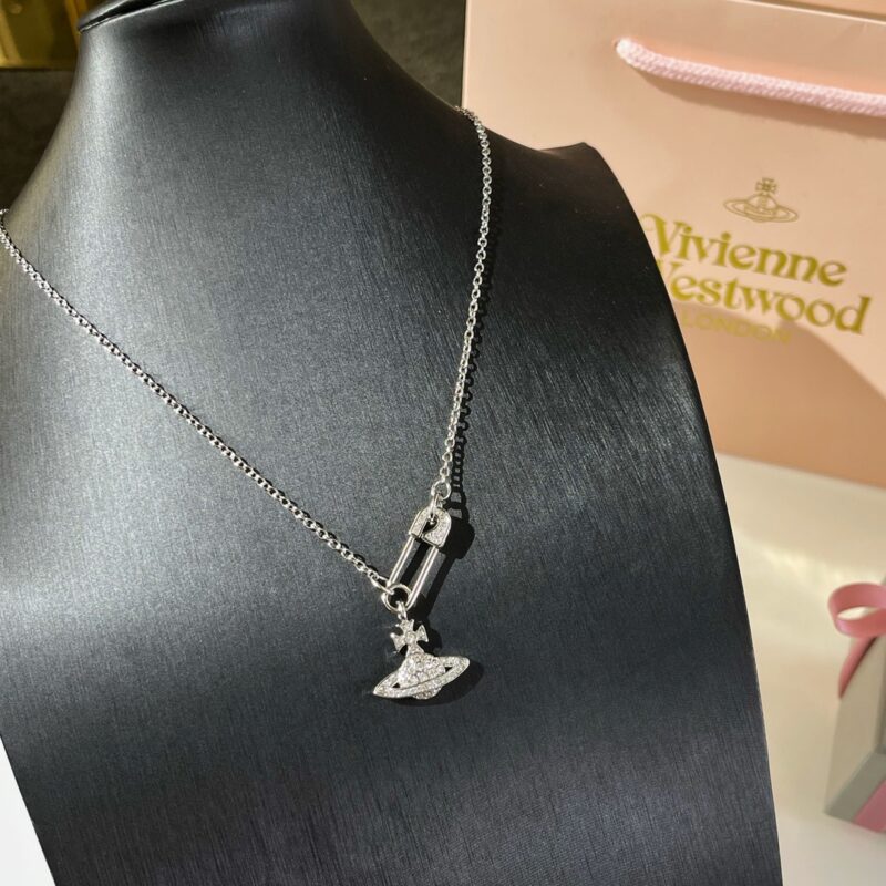 ☑️ Vivienne Westwood西太后别针满钻土星项链 - Image 8