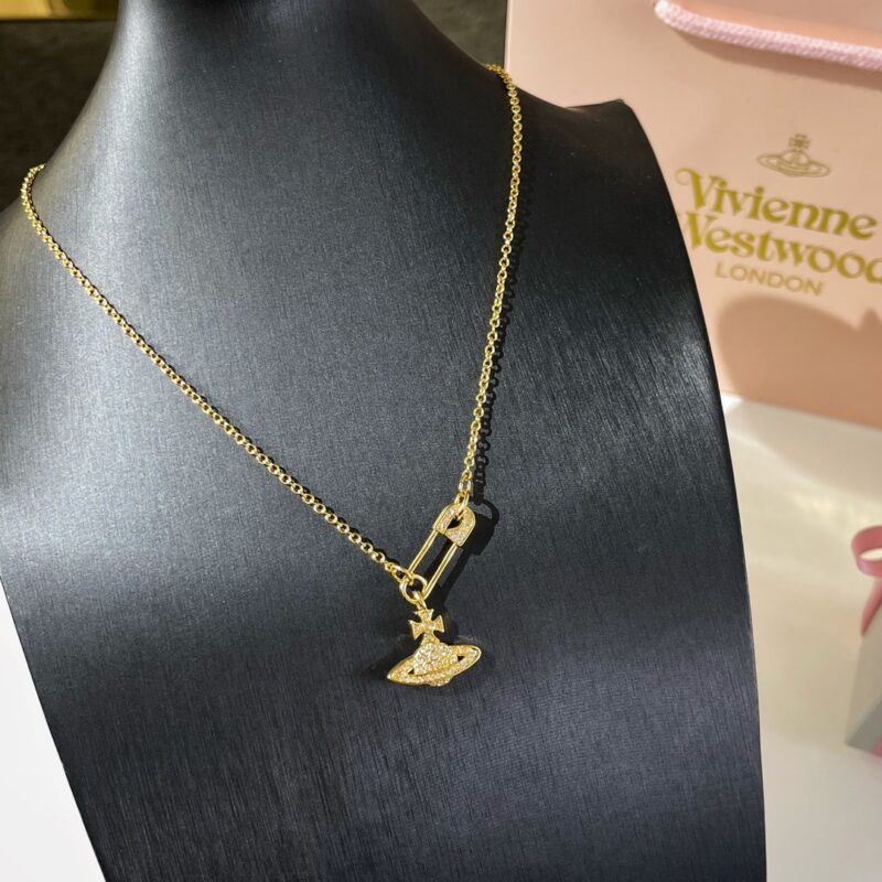 ☑️ Vivienne Westwood西太后别针满钻土星项链 - Image 9