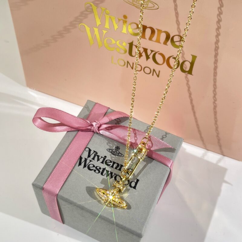 ☑️ Vivienne Westwood西太后别针满钻土星项链 - Image 5