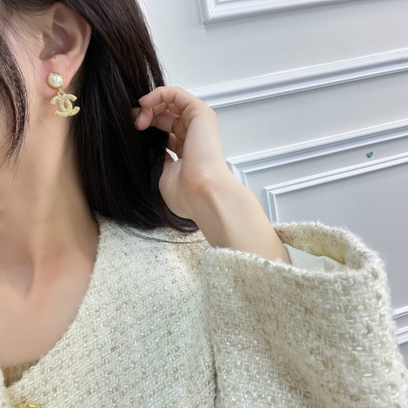 ☑️CHANEL香奈儿麦穗双c珍珠耳钉耳环 - Image 7