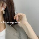 ☑️CHANEL香奈儿双c方钻耳钉耳环