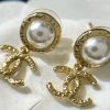 ☑️CHANEL香奈儿双c珍珠耳钉耳环