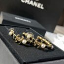 ☑️CHANEL香奈儿双c黑色方钻珍珠耳钉耳环