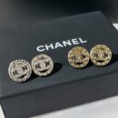 ☑️CHANEL香奈儿双c圆形水钻耳钉耳环