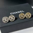 ☑️CHANEL香奈儿双c圆形水钻耳钉耳环