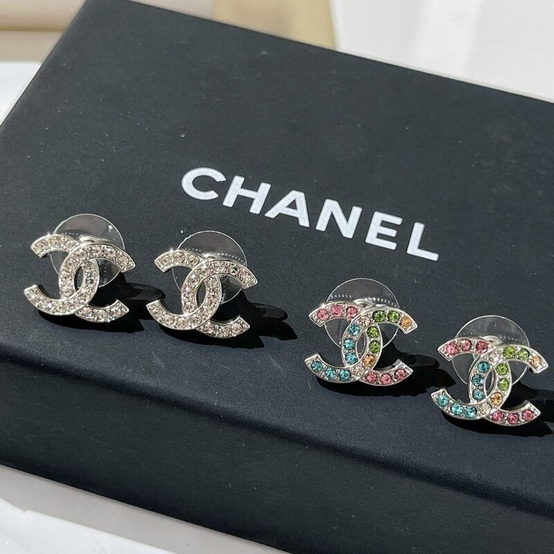 ☑️CHANEL香奈儿双c满钻耳钉耳环 - Image 7
