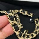 ☑️CHANEL香奈儿双c黑皮绳颈链项链