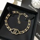 ☑️CHANEL香奈儿双c黑皮绳颈链项链